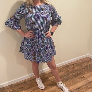 Romeo + Juliet Medium Blue Gingham Floral Dress